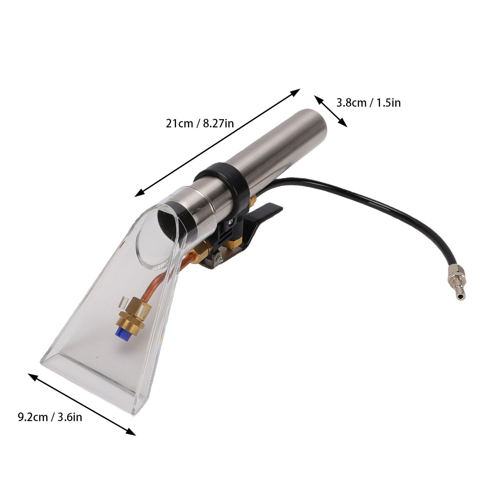 Adaptador de Aspiradora, Adaptador de Aspiradora en Seco y Húmedo con Boquilla Transparente, Diseño Reforzado con Latón Duradero, Accesorio Extractor de Limpieza de Alfombras