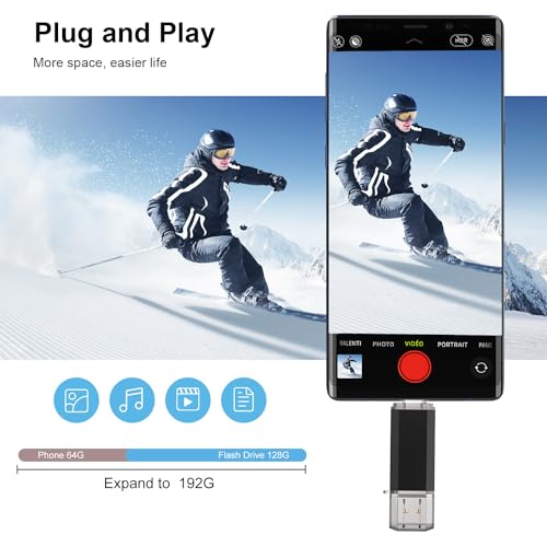 RAOYI Chiavetta USB C 128GB 3.0 OTG, 2-IN-1 Pendrive USB 3.0 128 GB Unità USB Flash Chiave USB 3.0 Tipo C Memoria Stick Type-C Pennetta USB Compatibile con PC, OTG Android Smartphone con Type C (Nero)
