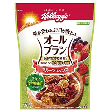 ケロッグ オールブラン フルーツミックス 発酵性食物繊維入り 380g×6袋 2,503円(417.2円/袋)(2,364円、394円/袋)!プライム会員は送料無料! ケロッグ オールブラン フルーツミックス 発酵性食物繊維入り 380g×6袋 2,503円(417.2円/袋)(2,364円、394円/袋)!プライム会員は送料無料!
