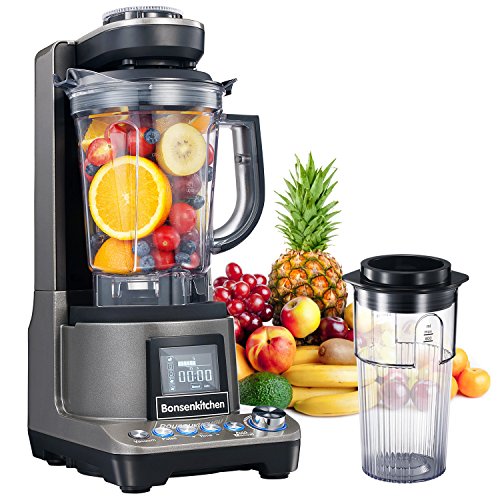 Bonsenkitchen High Speed Vacuum Blender, Multifunctional Food Processor and Smoothie Blender, 1500W Powerful