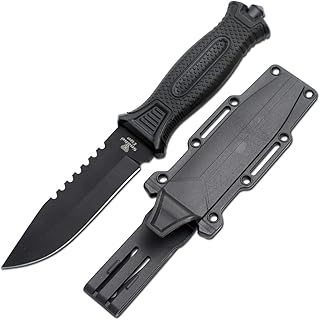 Snake Eye Tactical 10" Heavy Duty Military Marine-Army Fixed Blade Hunting Knife W/Molded Sheath (5235-4) - Snake Eye Tactical