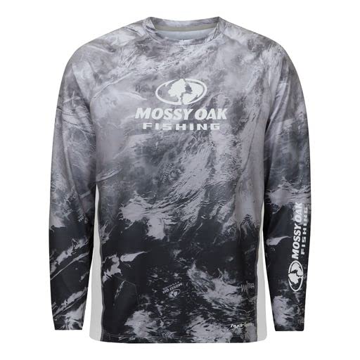 Mossy Oak Fishing Shirts for Men Long Sleeve with 40+ UPF Sun Protection