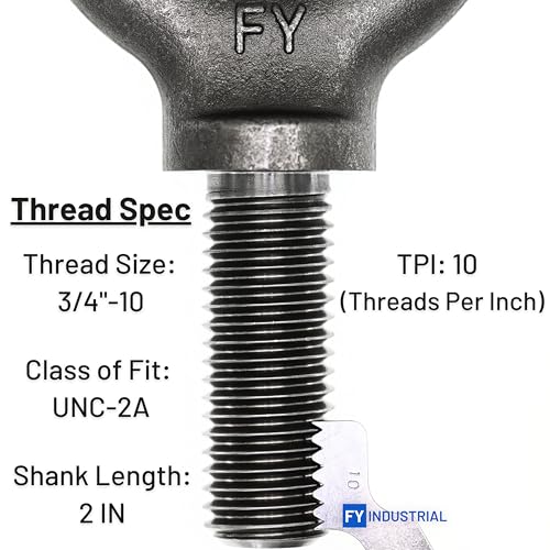 Image of Box of 4 Pcs Lifting Shoulder Eye Bolts 3 /4 inch-10 X 2