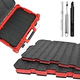 2 Pcs Customizable Tool Box Foam Inserts, DIY Cut-to-Fit Shadow Foam for Drawer Organizers, Impact Protection, Black/Red