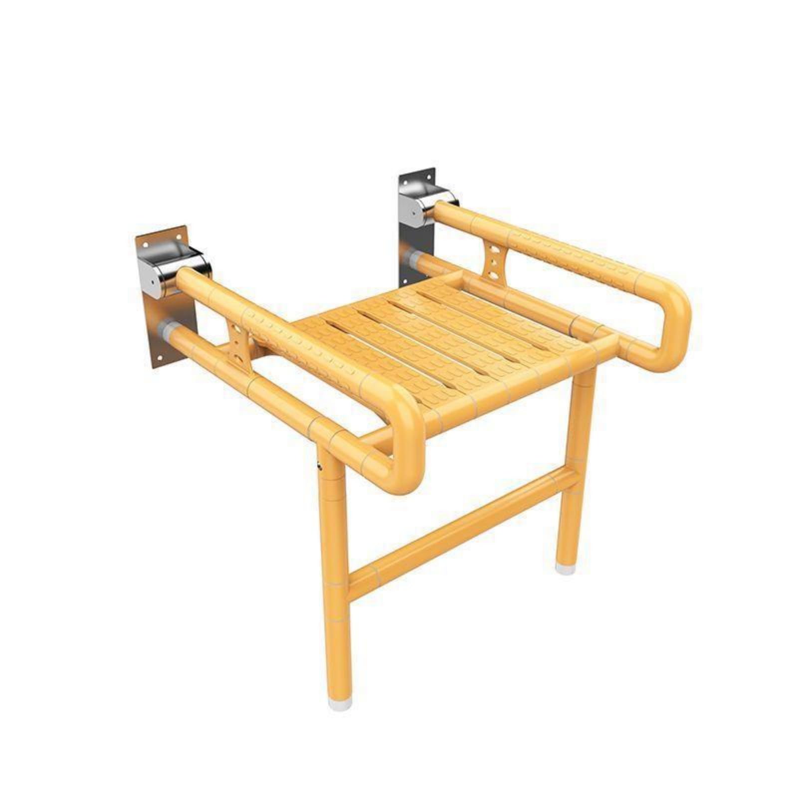 Gralara Asiento Ducha Plegable Ahorra Espacio Asiento Baño Abatible Estable Banco Ducha Pared para Ancianos, Style D