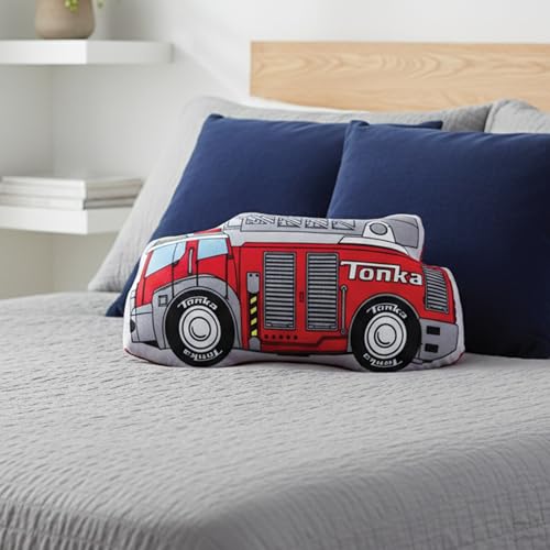 Image of Northwest Hasbro Tonka Fire Truck Cloud Pillow, Plush Comfort for Kids Adults, Bedroom Playroom Decor, Spot Clean, 12 Inch
