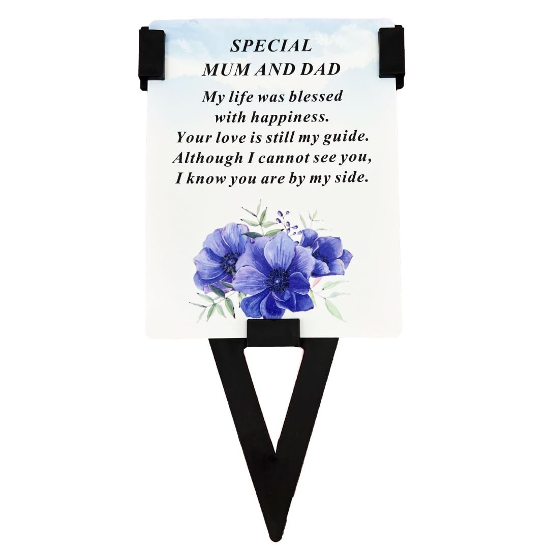 Angraves Husband Double Heart Flower Graveside Memorial Plaque - View #8