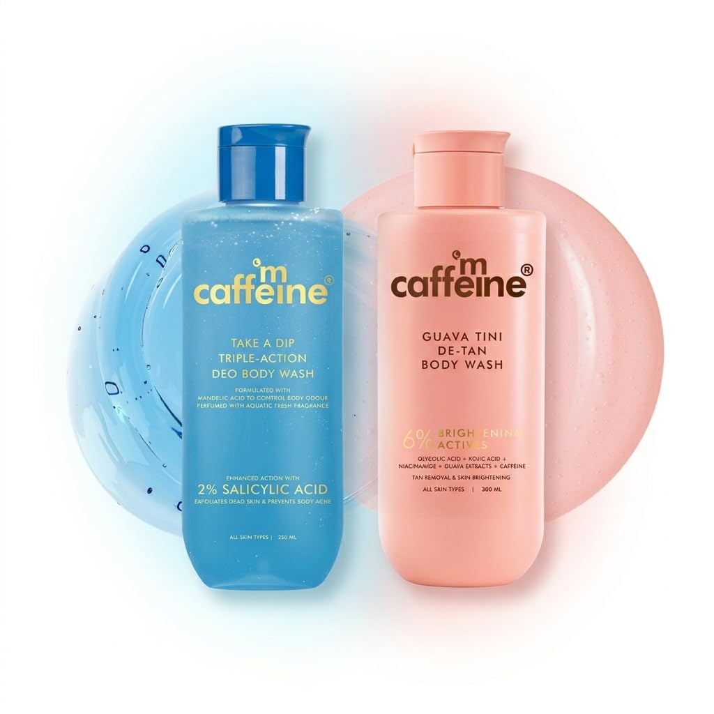 mCaffeine 2% Salicylic Acid Deo Body Wash + 1% Glycolic Acid De-Tan Body Wash Combo | With Niacinamide, Kojic Acid & Glutathione for Brightening, Dark Spots & Even Tone | Odour Control, Body Acne Care-image-26