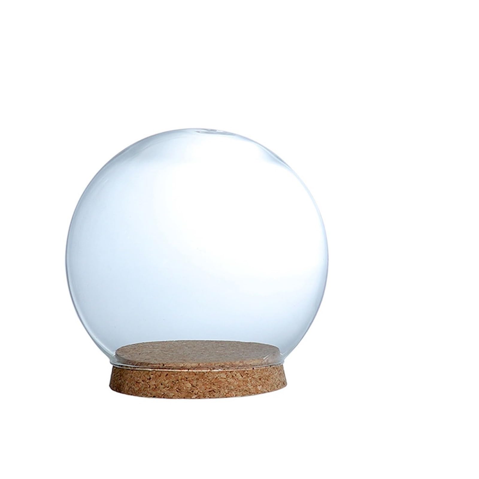 WYQXTY Clear Glass Cloche Display Glass Cloche Dome For Dry Flower Vase Handcraft Display With Wood Cork Base(15cm)