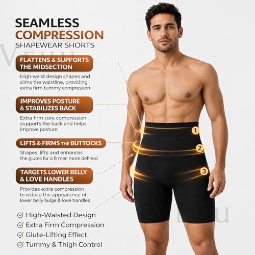 Image of Tummy Tucker Men Shapewear Body Shaper for Men's Body Men's Seamless Shaper Slimming Compression Underwear Body Shaper for Men Tummy Control