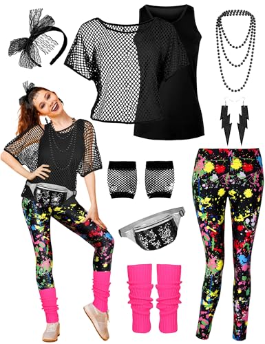 CICOCI 80s 90s Outfit For Women Neno Party Fishnet Top1980s