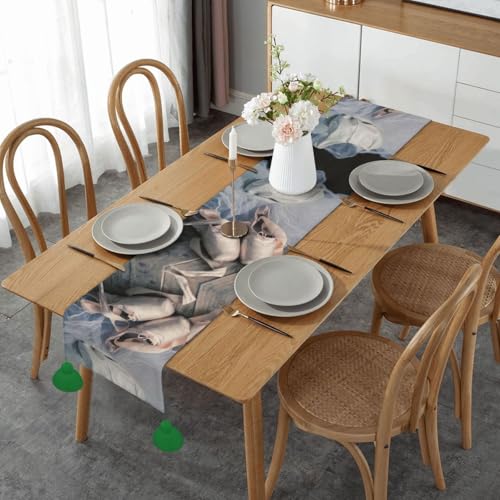 Chemin de table de Noël chaussure de ballet décoration maison pompons