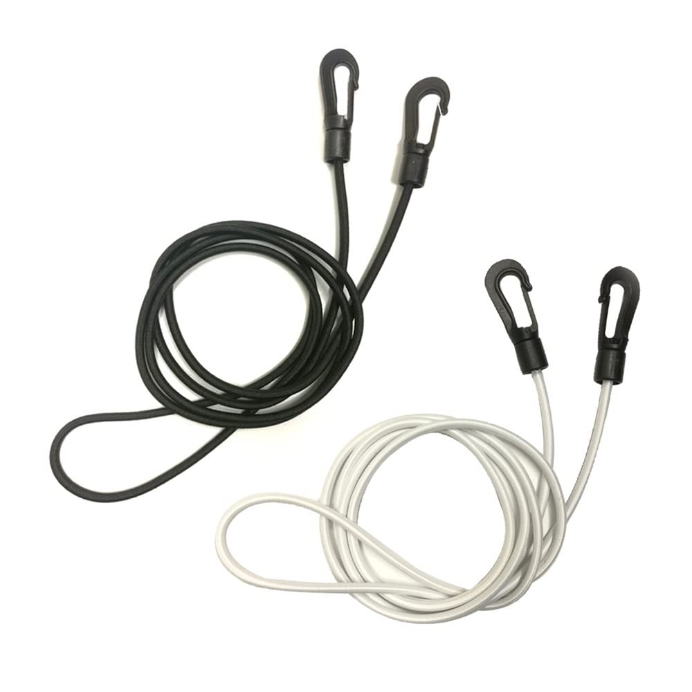Smycz do wiosła kajakowego, Kajak Wiosło Bungee Shock Cord Hak Lina mocująca Wędka Smycz Wiosło Uchwyt na deskę surfingową Smycz Wiosło Kajak Lina Wiosło Kajak(Black)