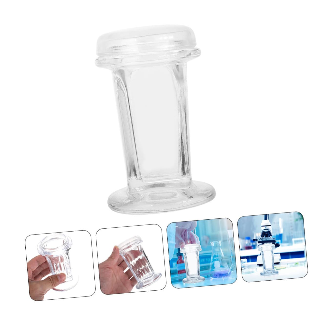 3 Unidades Frasco de Tinción Tapa de Vidrio, 60ml para Laboratorio