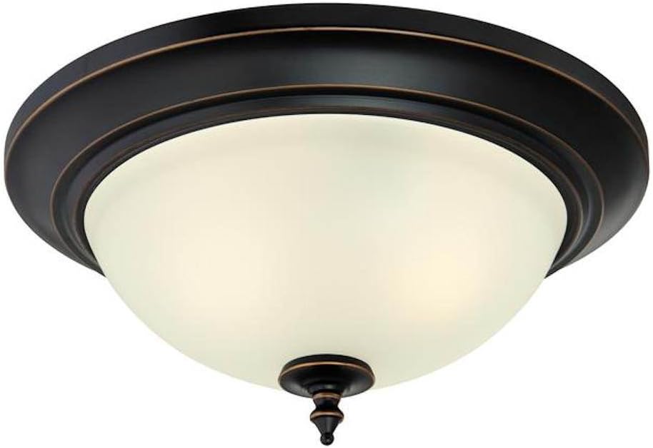Westinghouse Lighting 6304800 Harwell Two-Light Indoor Flush Mount, Amber Bronze Finish with Frosted Glass Rubbed