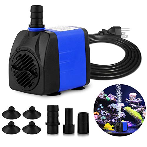 FREESEA 540 GPH Submersible Pump 30W Ultra Quiet Fountain Water Pump with 5.9ft