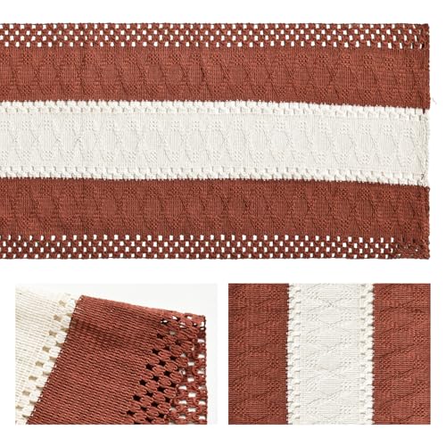 Caramel Farmhouse Woven Table Runner 12x60 Inch - image 6