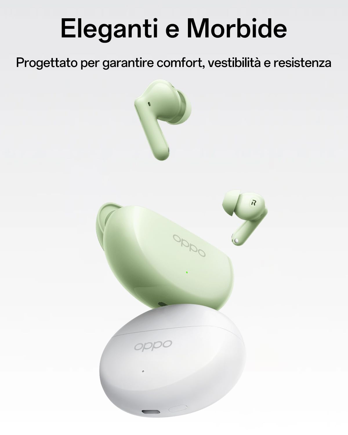 OPPO Enco Air4 wireless Bluetooth Auricolari, True Wireless Stereo, cancellazione attiva del rumore, durata della batteria di 12 ore, esperienza di gioco a bassa latenza, IP55, Fresh Mint