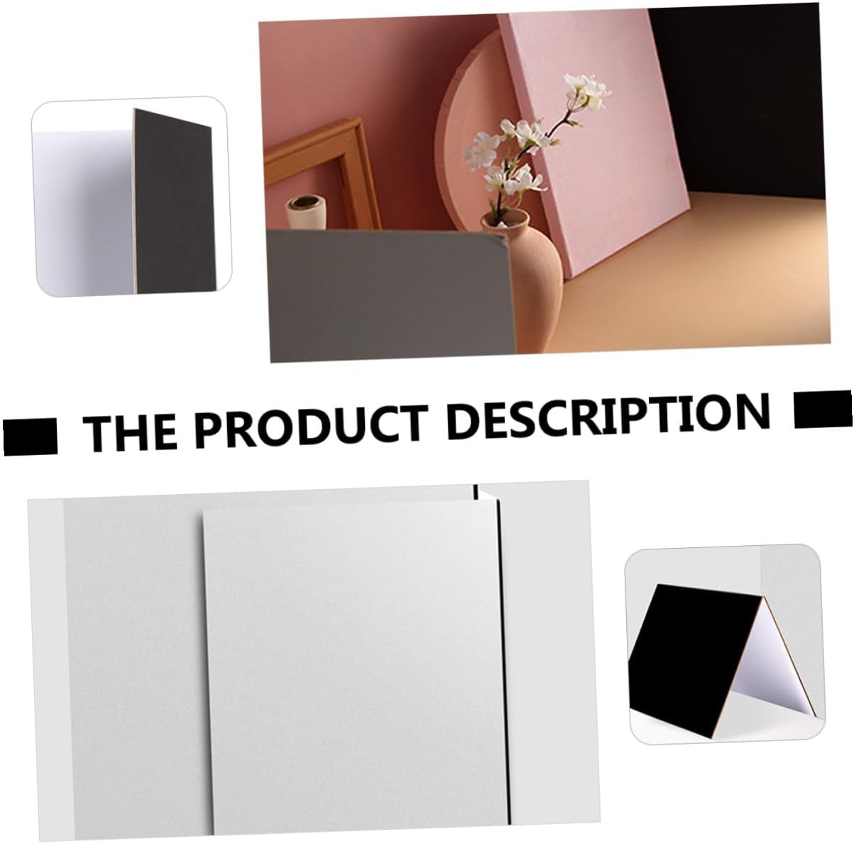 Thickened Cardboard Photography Reflector Board White Black for Studio