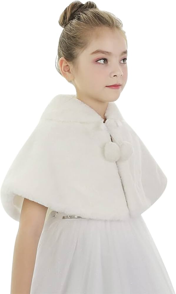 Amazon.co.jp: キッズ ファーケープ ポンチョ 子供 ボレロ 結婚