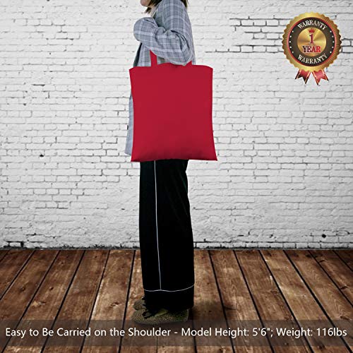 Image of TOPDesign 6-Pack Economical 16 inchx15 inch Red Cotton Tote Bag, Lightweight Medium Reusable Grocery Shopping Cloth Bags, Suitable for DIY, Advertising, Promotion, Gift, Activity