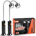 Valentines Day Gifts for Him Unique: 2 Pack RVZHI Grill Light BBQ Grilling Accessories with 8.3" Extended Gooseneck - Bright Magnetic LED Smoker Tools - Mens Valentines Gifts for Dad Husband Boyfriend