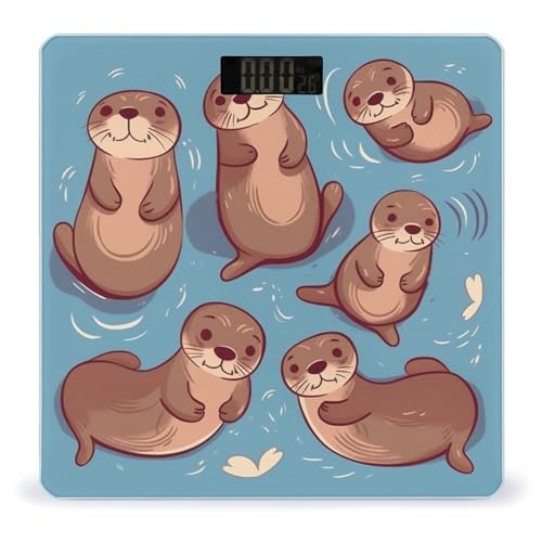 Báscula digital para baño con vidrio templado y pantalla LCD miniatura 1