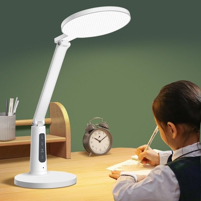 Lampa biurkowa Lampa biurkowa LED do ochrony oczu, lampa z możliwością ściemniania dotykowego 12 W, ładowalna lampka nauki czytania, 3 tryby kolorów i 6 poziomów jasności, 25-minutowy timer
