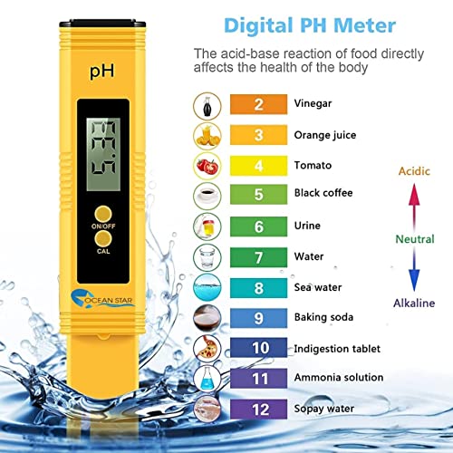 Image of OCEAN STAR Digital pH Meter for Multi-Purpose Usage, with Automatic Temperature Compensation (ATC), Ideal for Water, Pool, Hydroponics, Drinking, Laboratory, Aquaculture