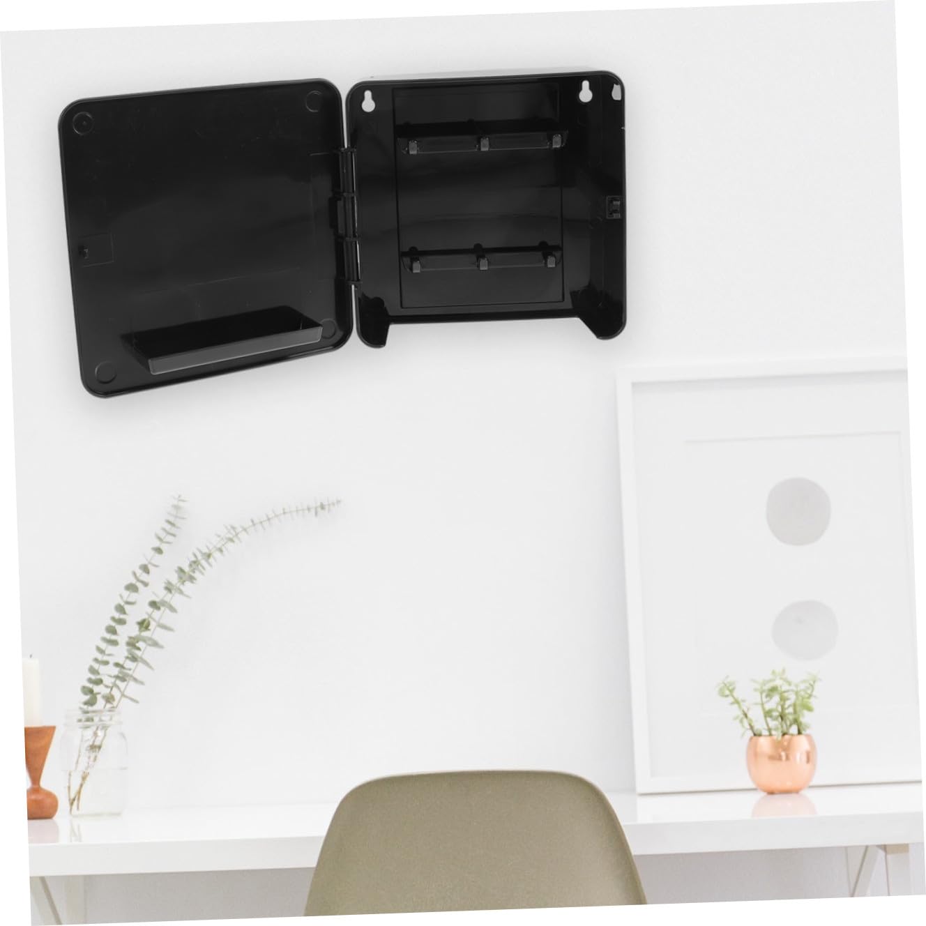 Alipis Appendichiavi da Parete Moderno in Plastica Nero, Portachiavi da Muro Design Elegante e Funzione Decorativa, per Ingresso e Libreria
