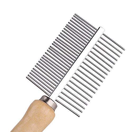 PSK Wooden Handle Steel Needles Dog Comb Pet Rake Comb Hairbrush Grooming for Dogs Cat Cleaning Supplies (B07T9RW4CG) Amazon Price History, Amazon Price Tracker