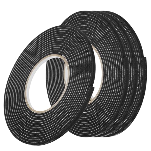 Image of uxcell 4pcs Rolls Single Sided Foam Tape Removeable EVA Sponge Mounting Tape Strong Adhesive Tape Strips(Black, 13ft x 1 /4 inch x 1 /8 inch) for Home Paint Wall Hanging Poster Decor