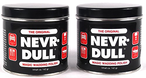 PRAKTISCHES SET! 2 x 142 g ORIGINAL NEVR DULL METALL HOCHGLANZ POLIERWATTE Politur