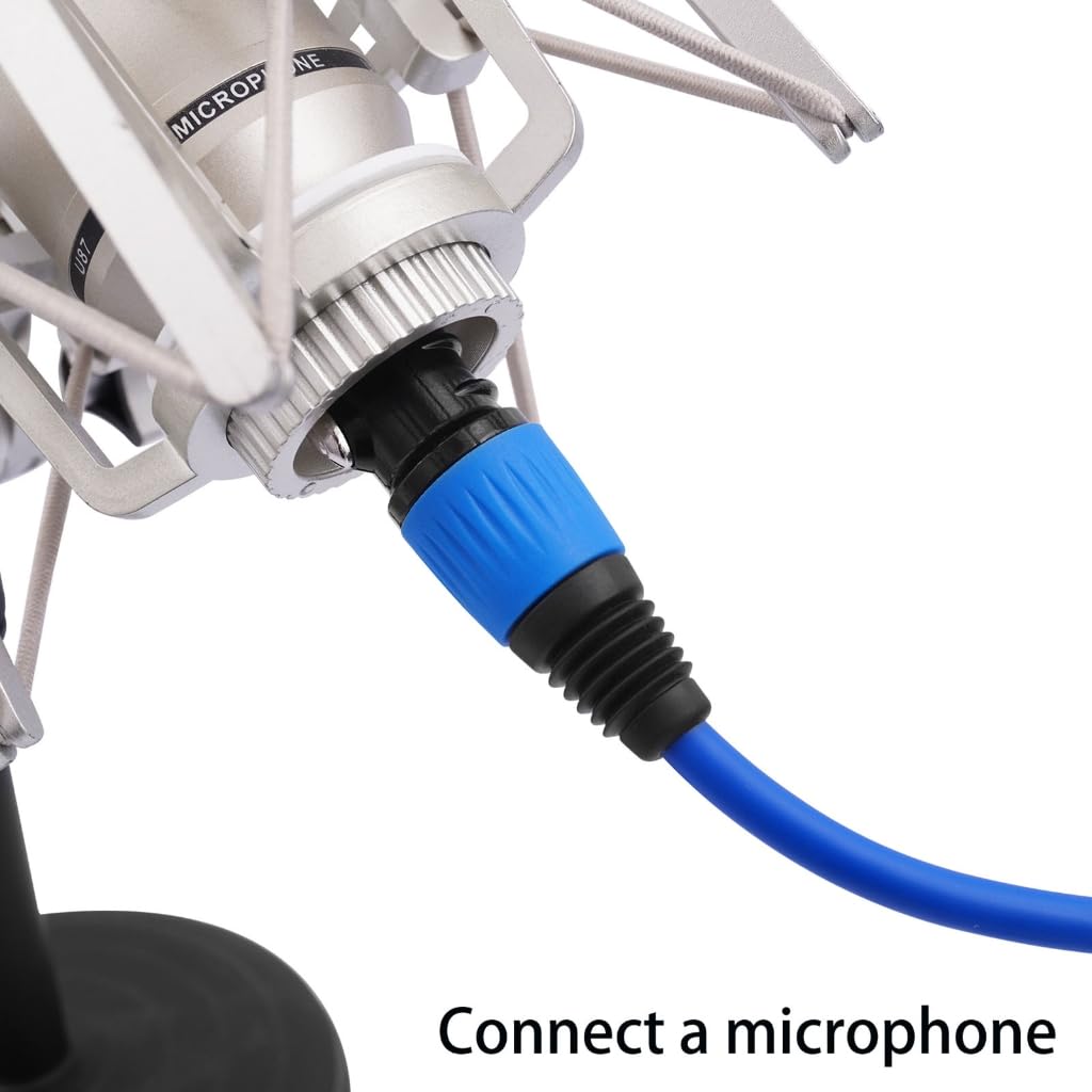 Set di 5 cavi bilanciati per microfono, per registrazioni in studio e audio dal vivo, da maschio a femmina