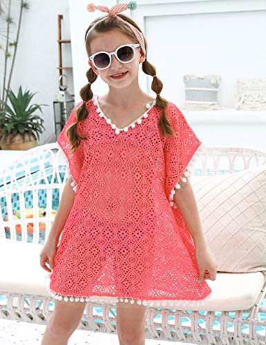 Swimsuits Coverups for Girls with Cute Pompom Tassel One Size 6-12 Years2