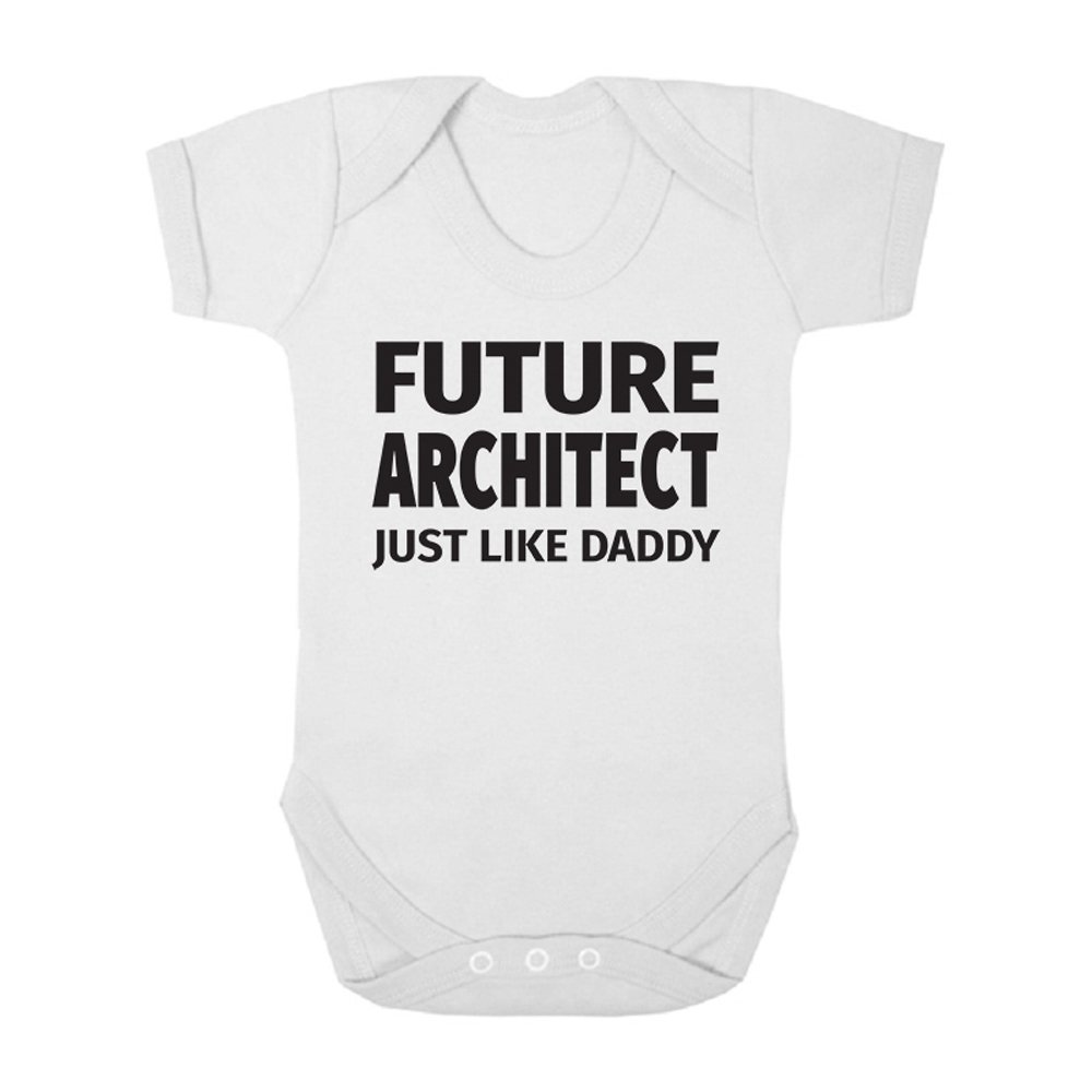 Shopagift Future Architect Like Daddy Cute Boys and Girls Baby Vest Bodysuit (White, 6-9 Months)