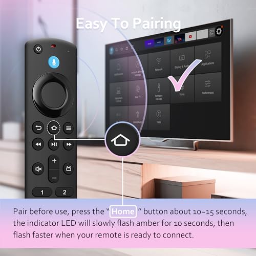 Image of Replacement Voice Remote Control Fit for Fires Smart TV Stick /Cube, Stick 4K /4K Max(1st / 2nd Gen), Stick HD /Lite, Smart TV 3rd Gen, Compatible with Insignia /Pioneer Smart TVs