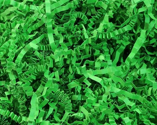 PENTA ANGEL 4 Oz Crinkle Cut Paper Shred Filler Gift Box Wrapping Basket Filling Paper for Christmas Wedding Birthday Easter Thanksgiving Valentine’s Day Craft Decoration (Green)