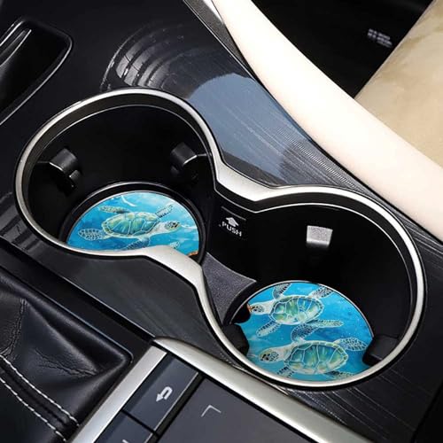 4 Posavasos de Madera Para Carro con Diseño de Tortugas miniatura 7