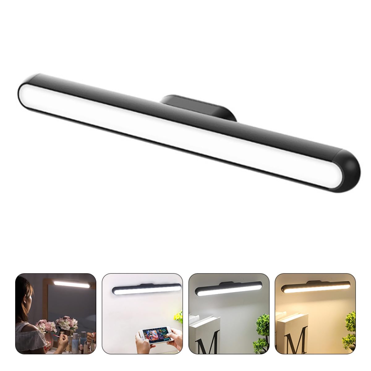 Zerodeko Lampe de Lecture Magnétique LED Rechargeable sans Scintillement, Barre Lumineuse Tactile à Intensité Variable, Éclairage Naturel pour Bureau et Chambre, Veilleuse Portable
