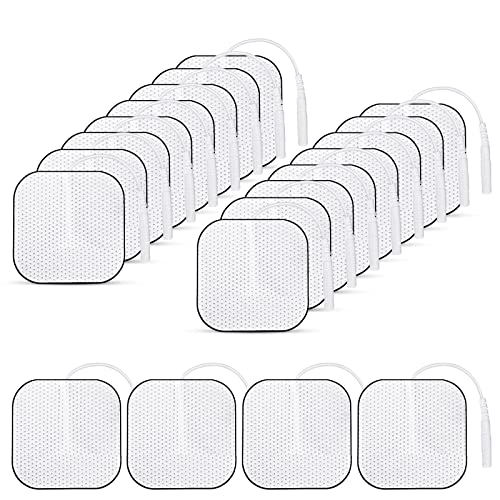 TENS - Cuscinetti elettrodi riutilizzabili per terapia del dolore, per TENS, agopuntura, digita terapia, 40 pezzi, 4 cm x 4 cm