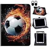 T-Mobile Alcatel Joy Tab 2 8.0インチタブレット2020(モデル9032Z)用ケース、360度回転スタンドとマグネットクロージャーケース、8インチTCL Tab 8/Alcatel Joy Tab 2タブレット用、Fire Football。