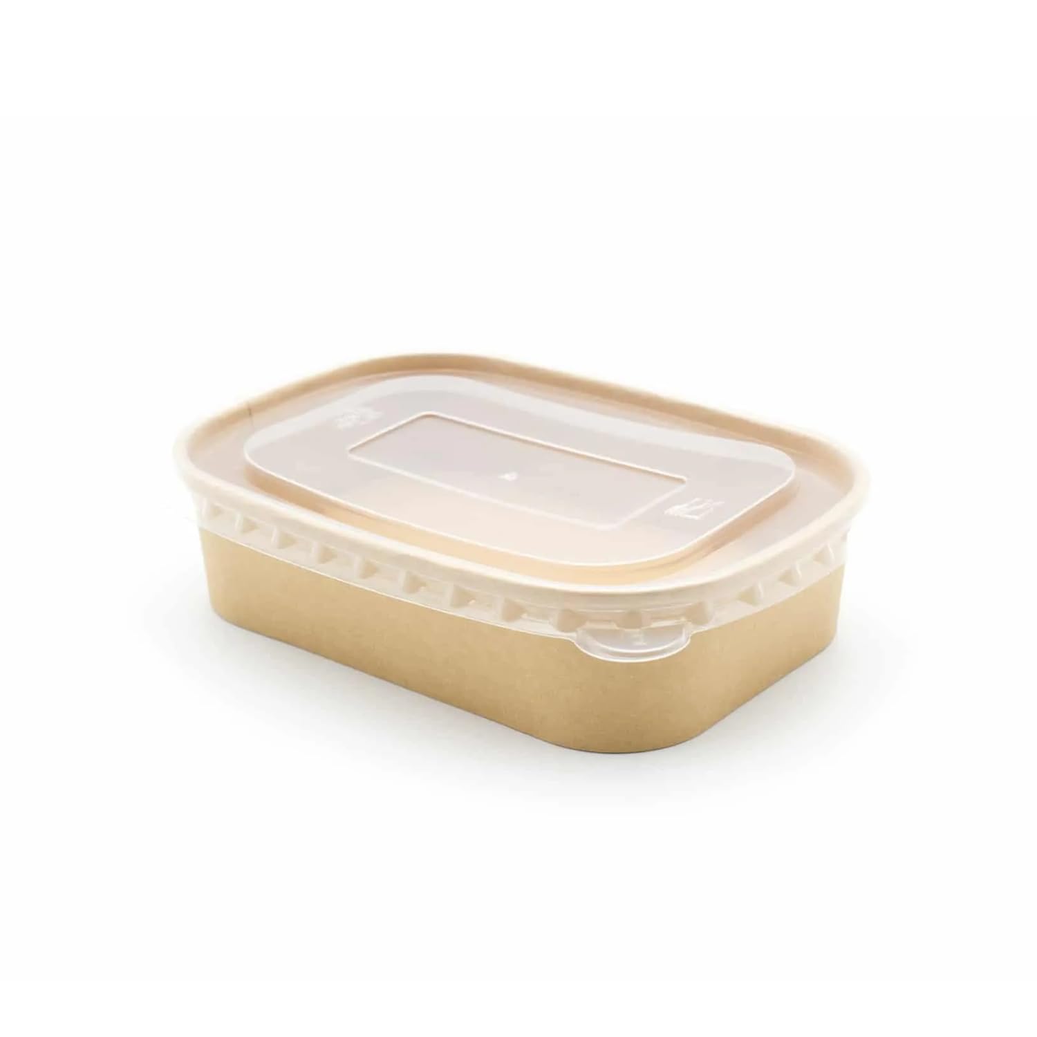 Reborn Packaging Disposable Kraft Paper Rectangular Food Containers PP Lid Takeaway Salad Box (50, 500ml (17oz) - small)