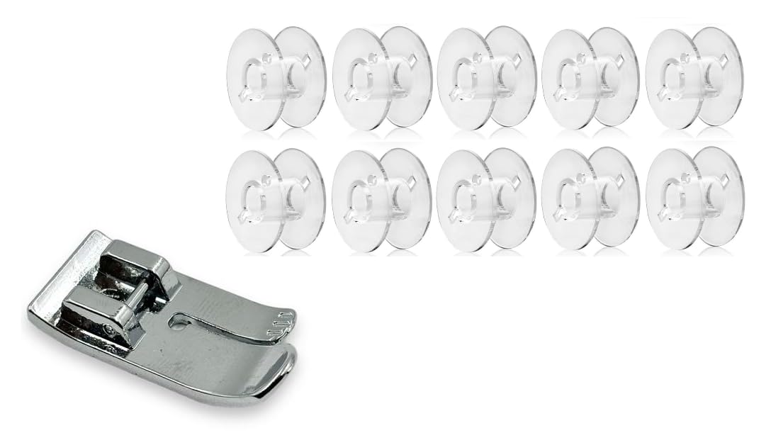 Zenith 1pc Twin Needle & 5 Groove Pressure Foot for All Domestic Automatic Sewing Machine Like Usha janome Singer, Embroidery Machines. White Steel (5 Groove + 1 Twin Needle) — Amazon image 4