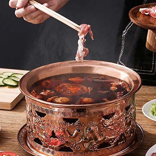 Olla caliente de cobre para hot pot estilo chino mongol miniatura 3