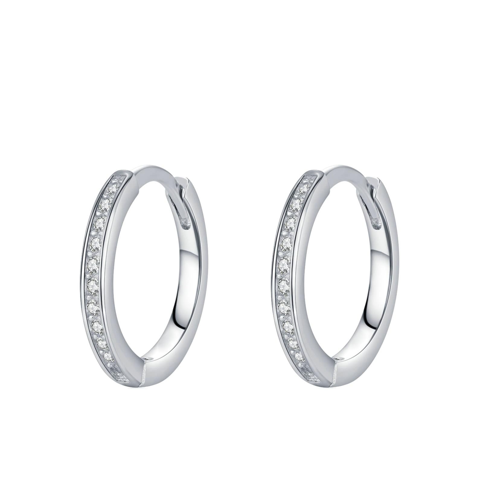 Prawdziwa biżuteria 18K 750 białe złoto kolczyki z moissanit, klasyczny PT950 Platinum Creole