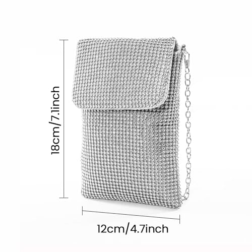 Image of Women's Crossbody Evening Bag Glitter Rhinestone Purse Sparkly Small Handbag