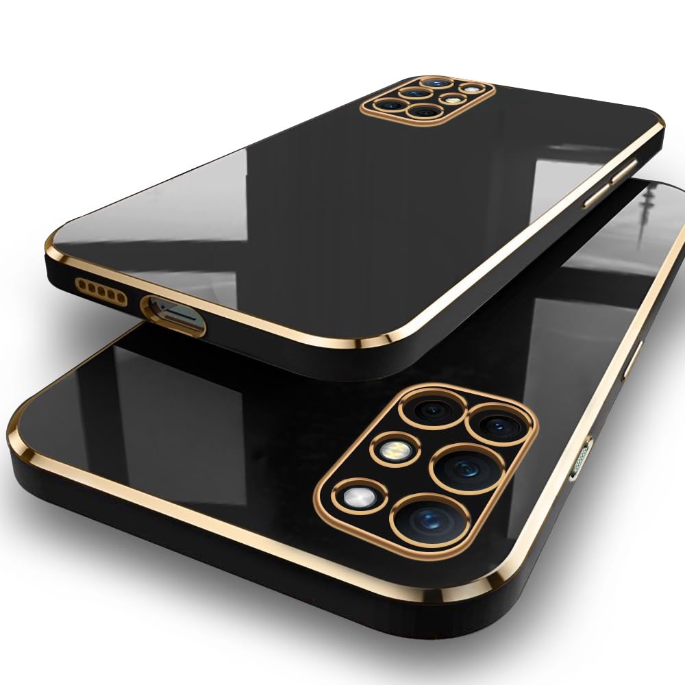 TheGiftKart Luxurious Golden-Plated Back Cover Case for OnePlus 9R 5G | Raised Lips for Camera & Screen Protection | Shockproof Design | Stylish Back Cover Case for OnePlus 9R (TPU, Black) (B0CSXGYT2H) Amazon Price History, Amazon Price Tracker