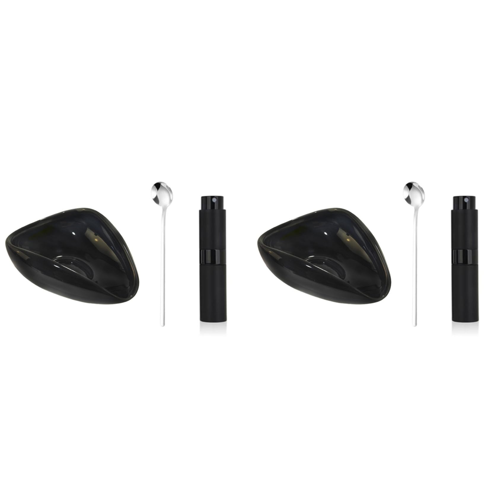 Hndhbfgrt Coffee Bean Dosing Cup and RDT Bottle and Spoon 6-Piece Set, Coffee Bar Accessories, Ceramic Dosing Vessels Black