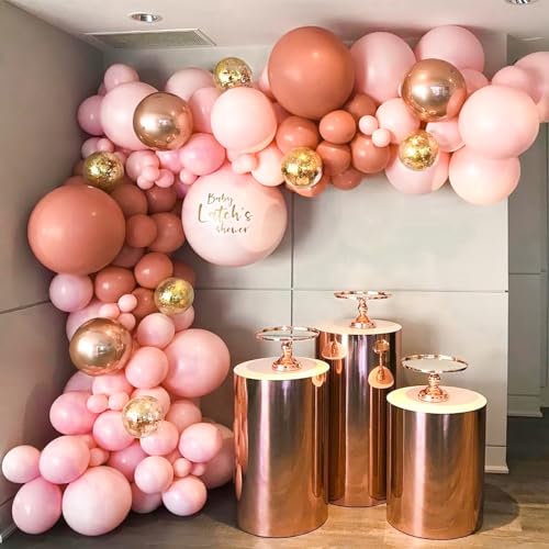 Image of PartyWoo Dusty Pink Balloons 50pcs Dusty Rose Boho Netural Pink Color